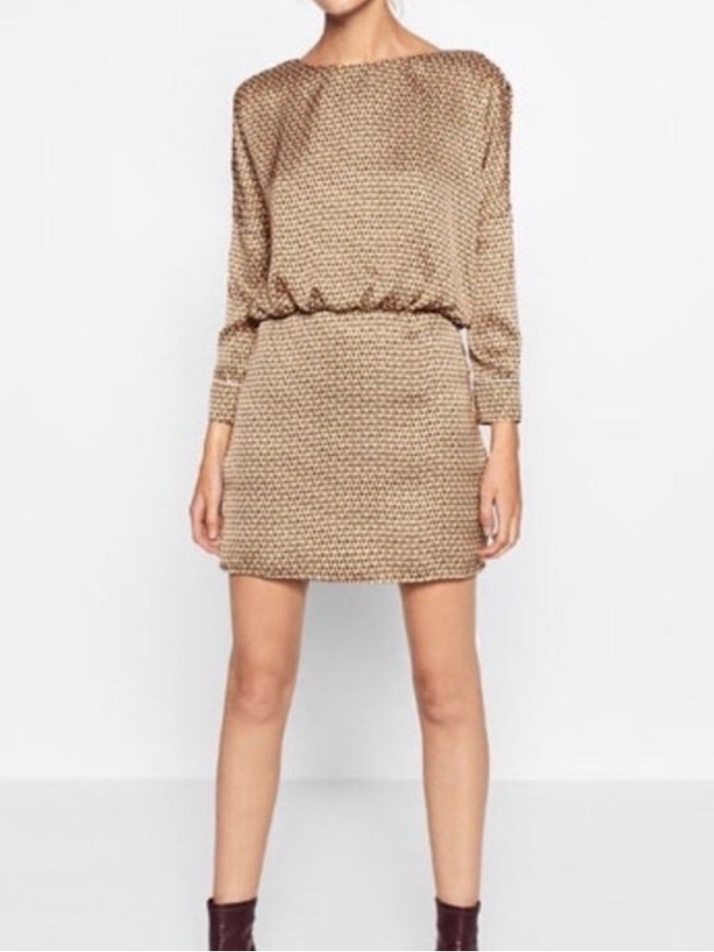 Zara patterned Open-Back Mini Dress - Picture 2 of 4